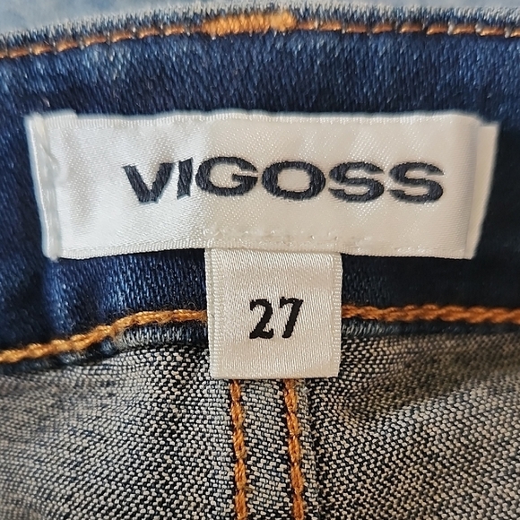 Vigoss Classic Blue Denim Shorts Women's 27 Mid-Rise, Distressed, Summer Casual - Picture 7 of 11